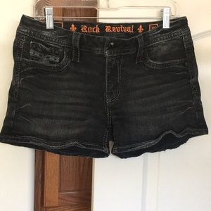 Rock Revival Shorts EUC Size 30 Black Denim